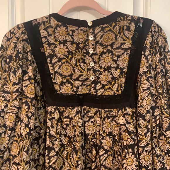 Cleobella Anthropologie Long Sleeve Top Rafi Lace Black Motif Size Medium NWT - Picture 11 of 16